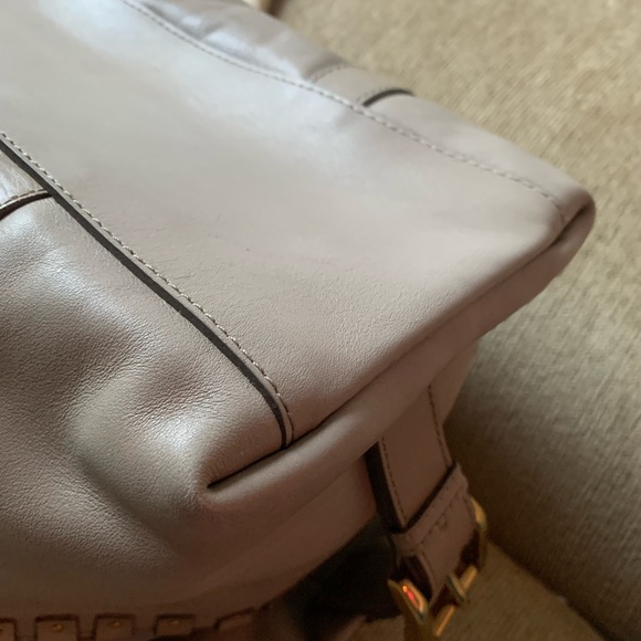 Burberry Y2K Leather Duffel Bag in Beige with Gold Accents - Picture 8 of 16